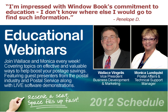 Educational Webinars 2012 - Window Book USPS Mailing and Shipping Solutions