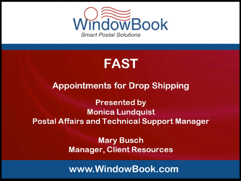 FAST: Appointments for Drop Shipping 11/15/11