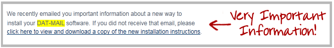 Important Software Update Instructions for DAT-MAIL Network Users