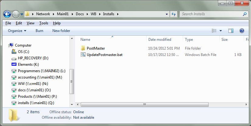 Workstation Install Folders for DAT-MAIL