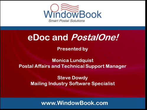 eDoc and PostalOne! - 03/22/13
