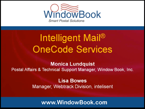 Intelligent Mail - OneCode Services - 10/12/12