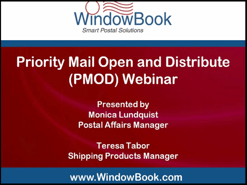 Priority Mail Open and Distribute (PMOD) 06/09/11